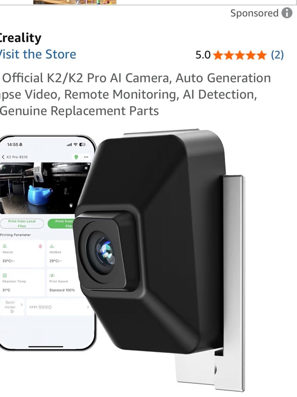 Creality K2 Pro AI Camera - Black